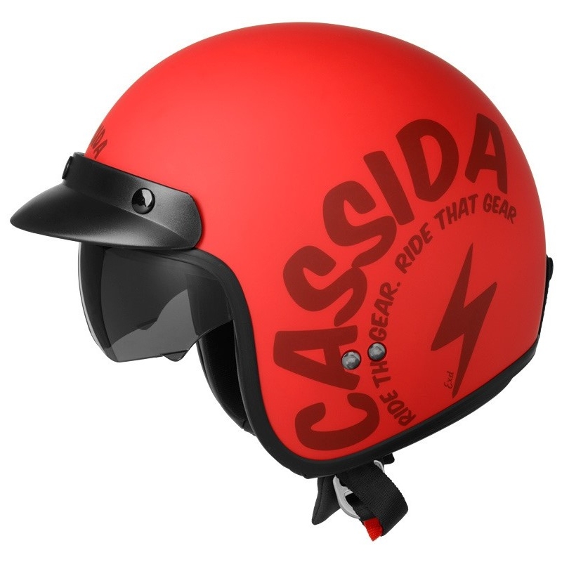 Otevřená přilba na motorku Cassida Oxygen Gear červeno-černá