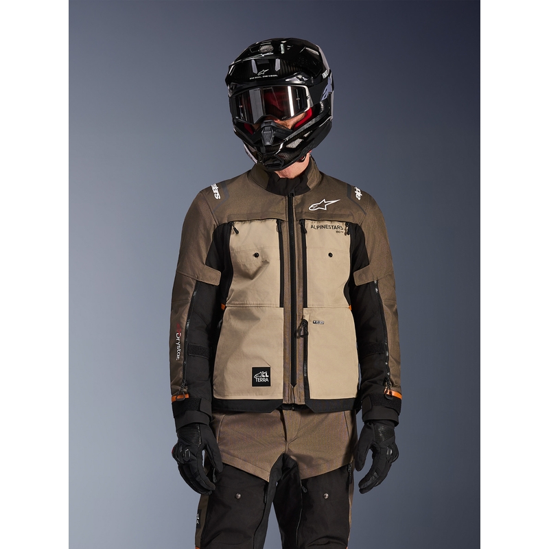 Bunda na motorku Alpinestars Cusco Drystar hnědo-černá