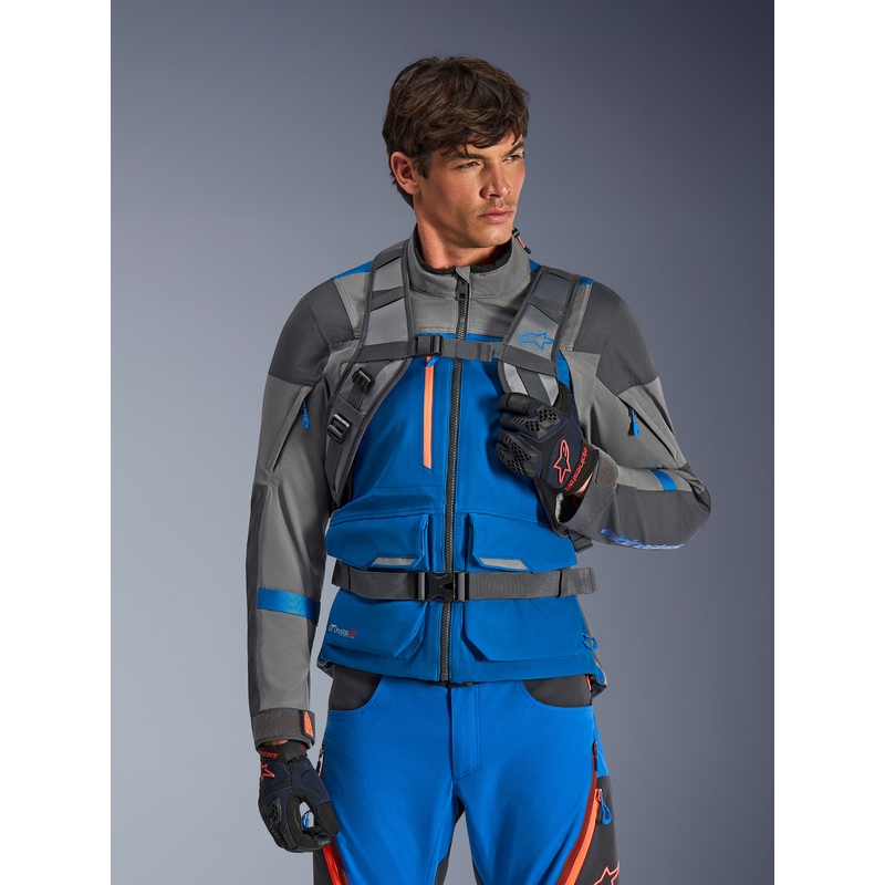 Batoh na motorku Alpinestars AT-15 tmavě šedo-šedo-modrý 15 l