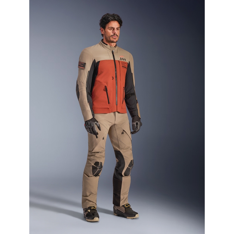 Bunda na motorku Alpinestars AMT-8 Stretch Drystar XF hnědo-oranžovo-černá