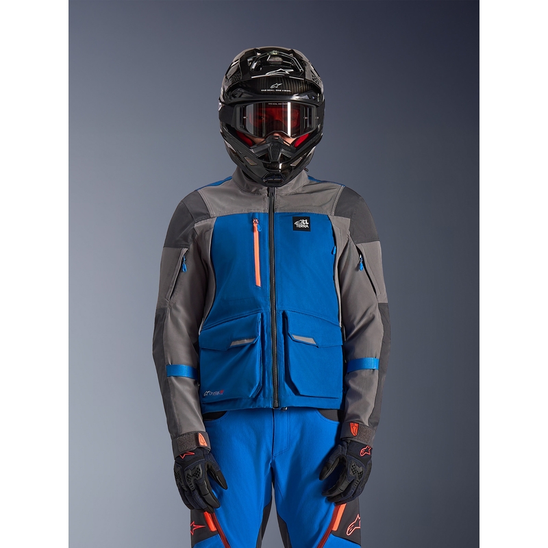 Bunda na motorku Alpinestars Maxdura Drystar XF modro-tmavě šedá