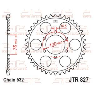 Řetězová rozeta JT JTR 827-42 42 zubů, 532