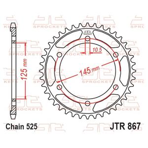 Řetězová rozeta JT JTR 867-44 44 zubů, 525