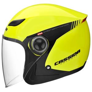 Otevřená přilba na motorku Cassida Reflex Safety černo-fluo žlutá