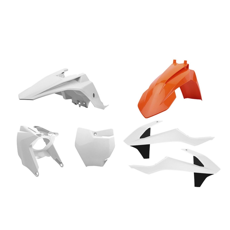 Sada plastů POLISPORT (s bočními tabulkami & kryty airboxu) OEM barva pro KTM SX 65 2016-2023