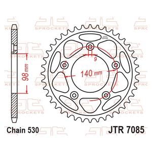 Řetězová rozeta JT JTR 7085-48ZBK 48 zubů, 530 Černý zinek