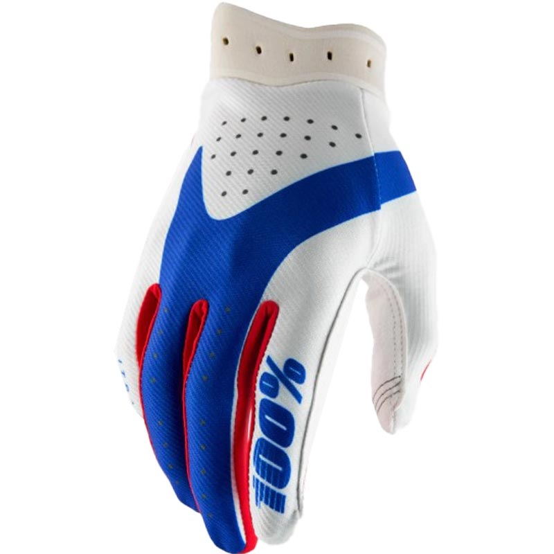 Motokrosové rukavice 100% iTrack červeno-bílo-modré