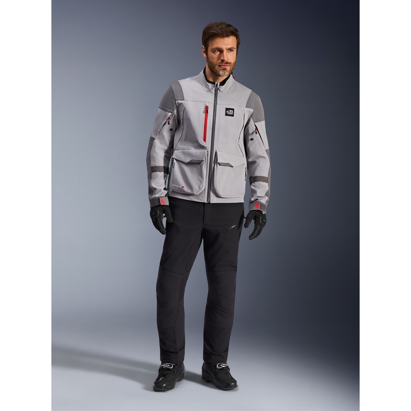 Bunda na motorku Alpinestars Maxdura Drystar XF světle šedo-tmavě šedá