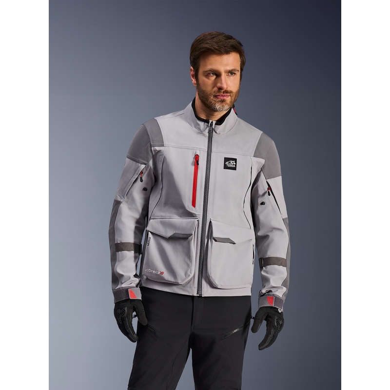 Bunda na motorku Alpinestars Maxdura Drystar XF světle šedo-tmavě šedá