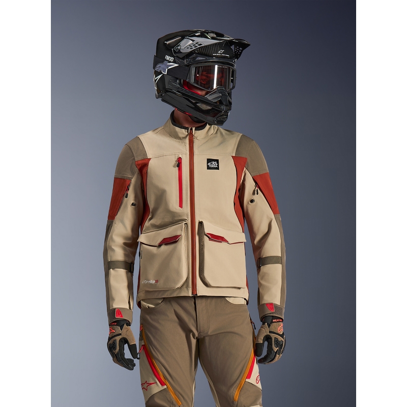 Bunda na motorku Alpinestars Maxdura Drystar XF hnědo-oranžová