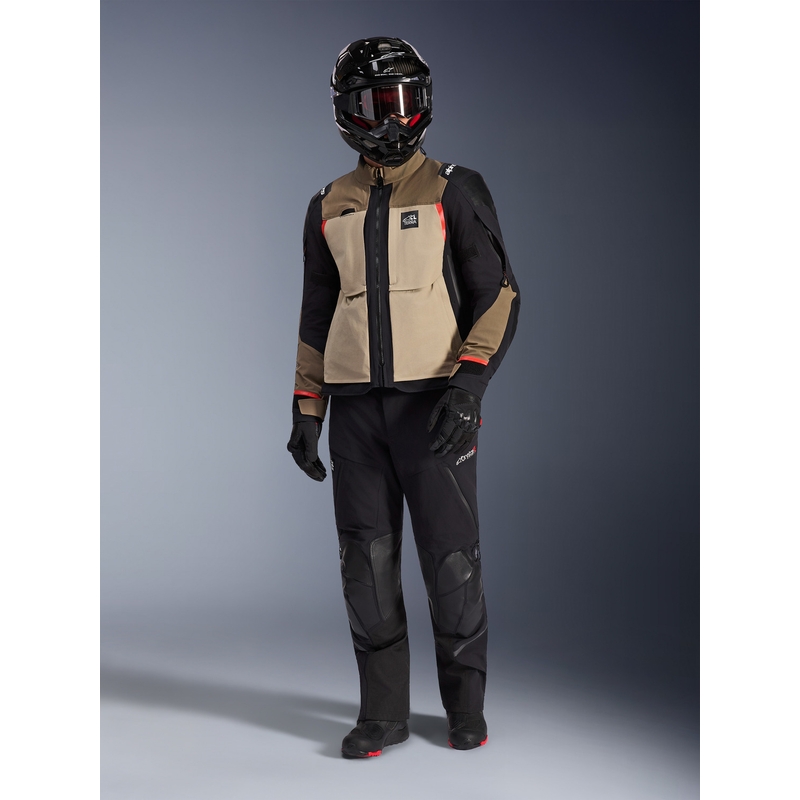 Bunda na motorku Alpinestars Andes PRO Drystar XF hnědo-černo-oranžová