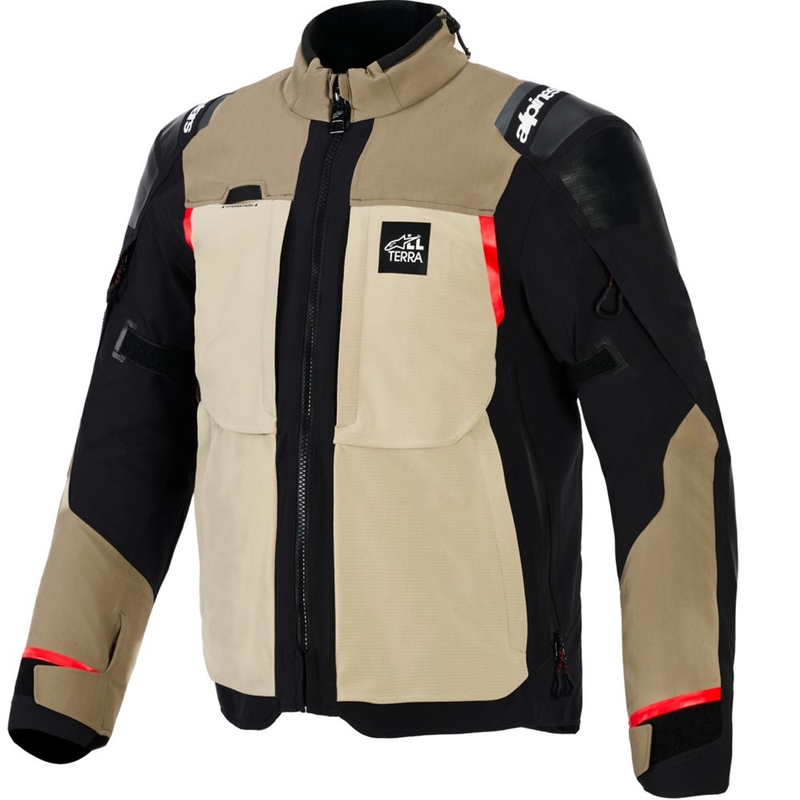 Bunda na motorku Alpinestars Andes PRO Drystar XF hnědo-černo-oranžová