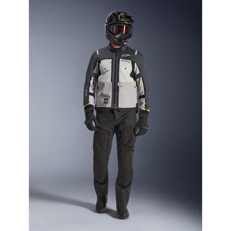 Bunda na motorku Alpinestars Cusco Drystar světle šedo-světle modro-tmavě modrá