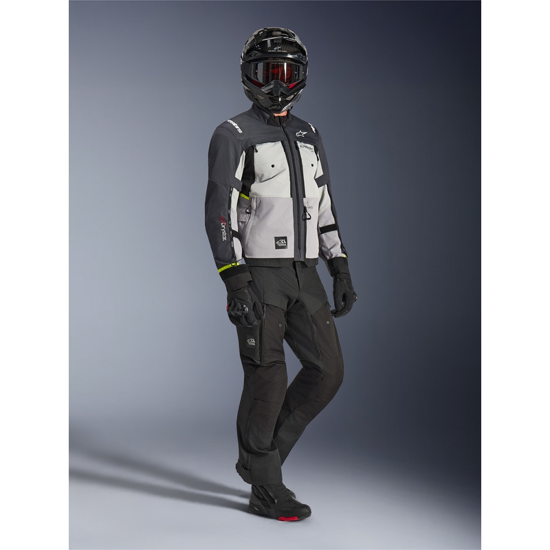 Bunda na motorku Alpinestars Cusco Drystar světle šedo-světle modro-tmavě modrá