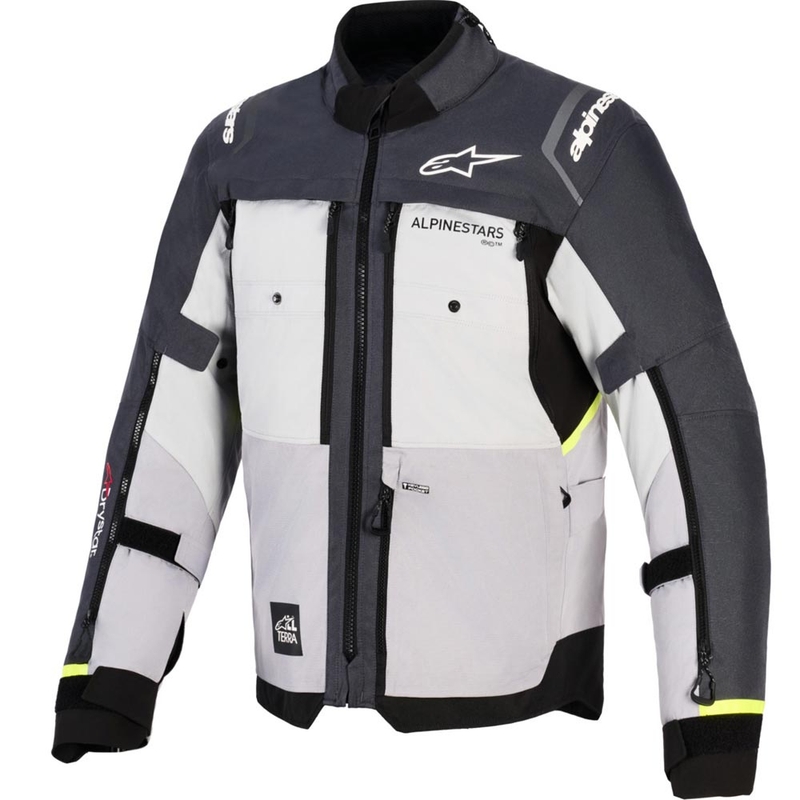 Bunda na motorku Alpinestars Cusco Drystar světle šedo-světle modro-tmavě modrá