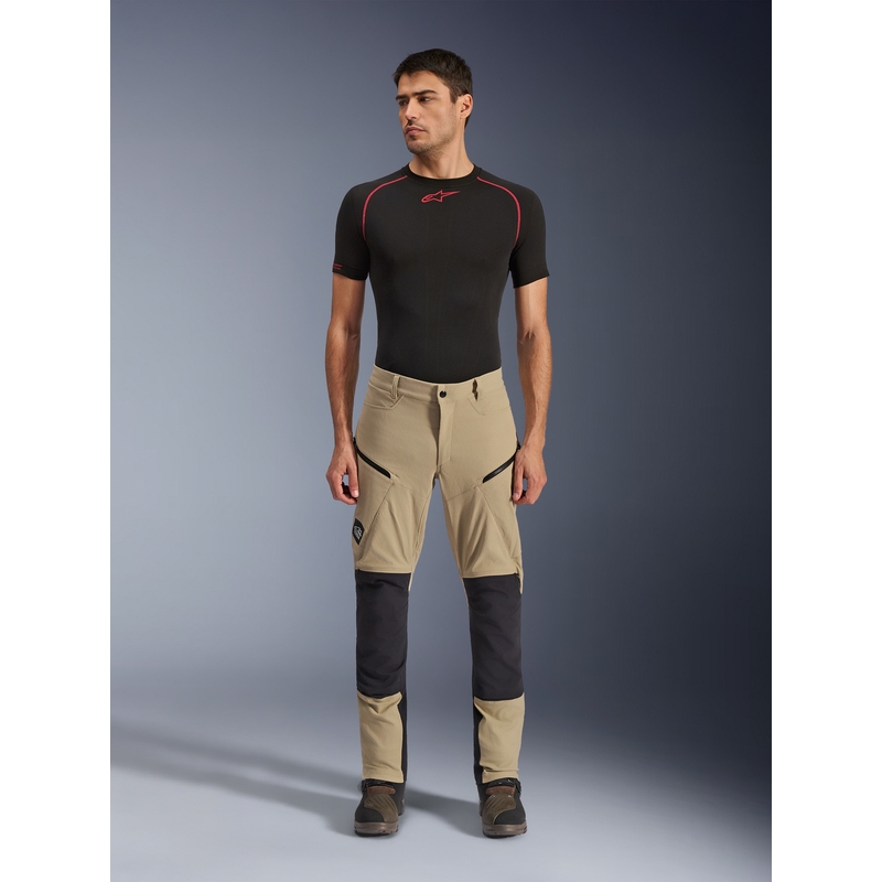 Kalhoty na motorku Alpinestars Explore AST světle hnědo-černé