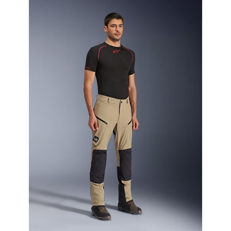 Kalhoty na motorku Alpinestars Explore AST světle hnědo-černé