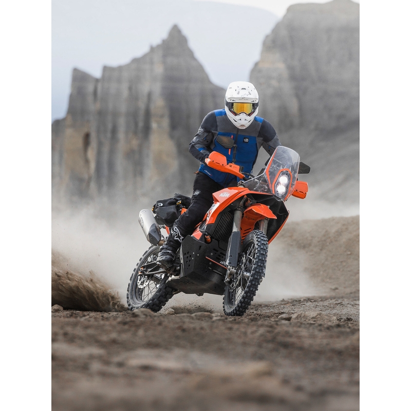 Kalhoty na motorku Alpinestars Maxdura Dual modro-tmavě šedo-oranžové