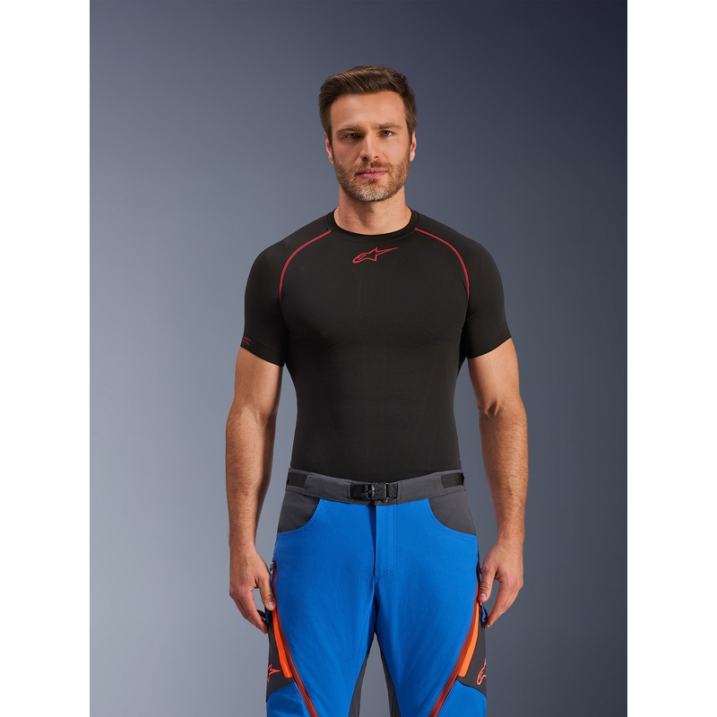 Kalhoty na motorku Alpinestars Maxdura Dual modro-tmavě šedo-oranžové