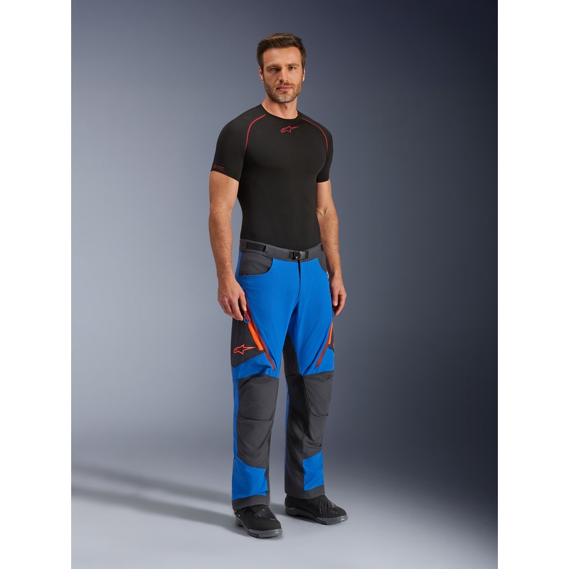 Kalhoty na motorku Alpinestars Maxdura Dual modro-tmavě šedo-oranžové