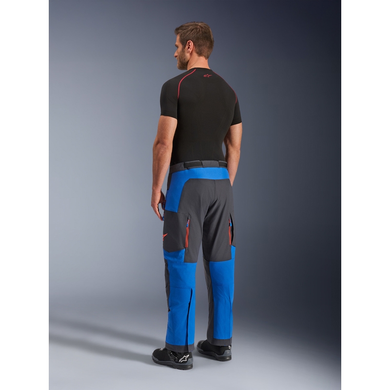 Kalhoty na motorku Alpinestars Maxdura Dual modro-tmavě šedo-oranžové