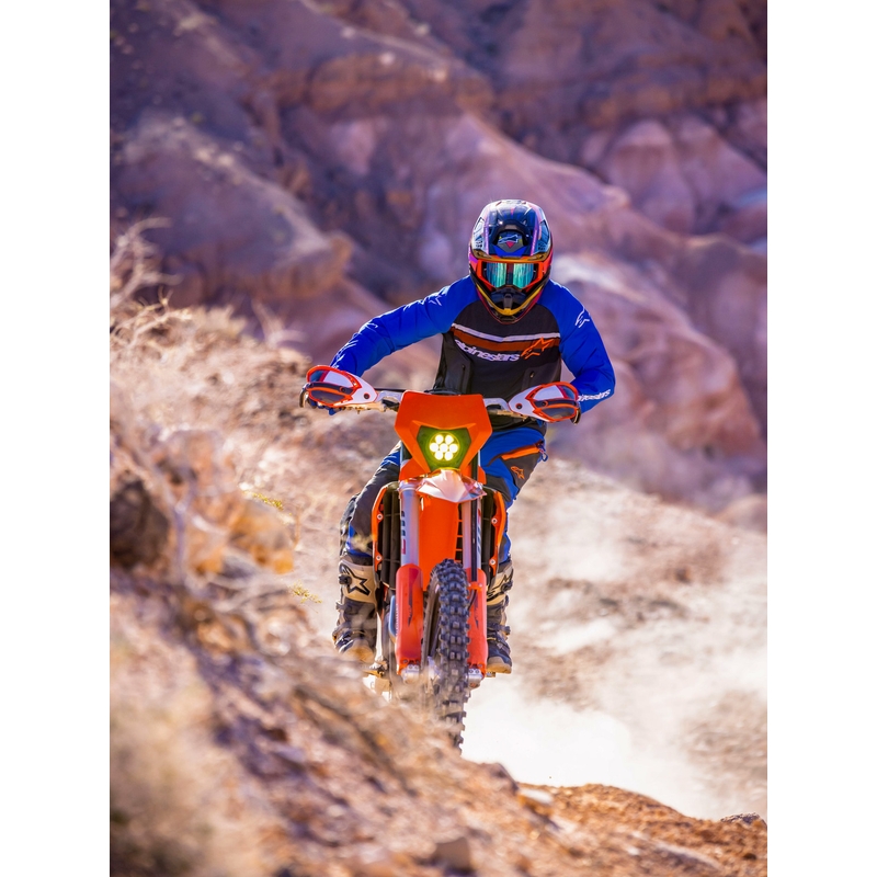 Kalhoty na motorku Alpinestars Maxdura Dual modro-tmavě šedo-oranžové