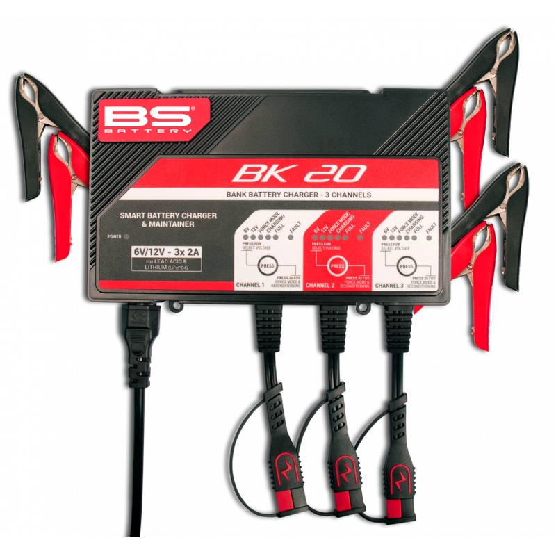 3kanálová nabíjecí stanice BS-BATTERY (vhodné také pro lithiové baterie) 12V 2A