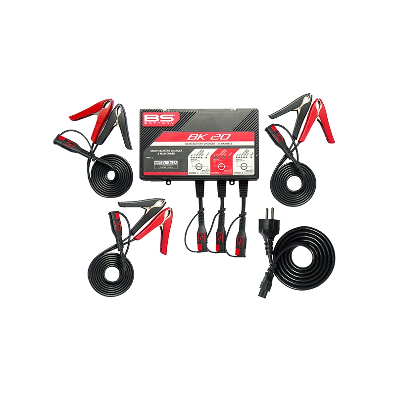 3kanálová nabíjecí stanice BS-BATTERY (vhodné také pro lithiové baterie) 12V 2A