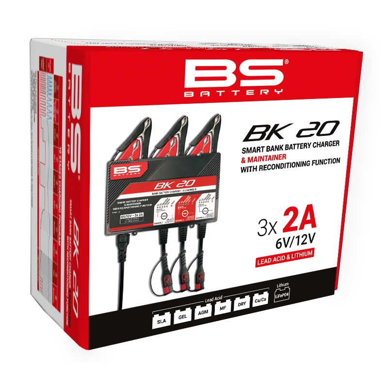 3kanálová nabíjecí stanice BS-BATTERY (vhodné také pro lithiové baterie) 12V 2A