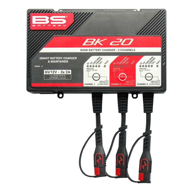 3kanálová nabíjecí stanice BS-BATTERY (vhodné také pro lithiové baterie) 12V 2A