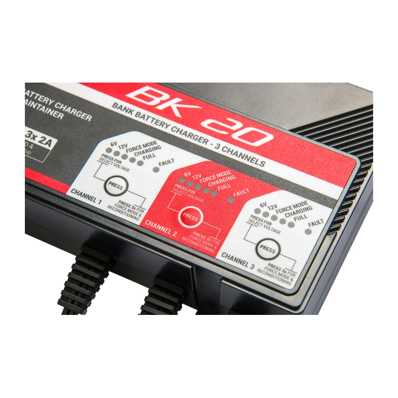 3kanálová nabíjecí stanice BS-BATTERY (vhodné také pro lithiové baterie) 12V 2A