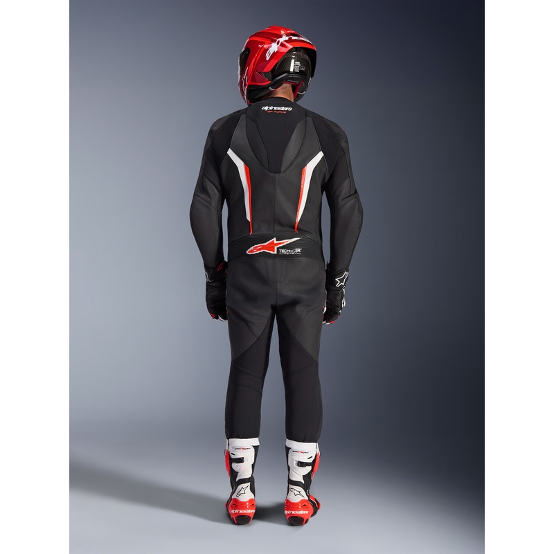 Jednodílná kombinéza na motorku Alpinestars GP FORCE V2 černo-bílo-fluo červená