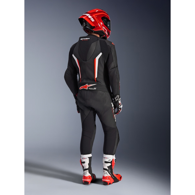 Jednodílná kombinéza na motorku Alpinestars GP FORCE V2 černo-bílo-fluo červená