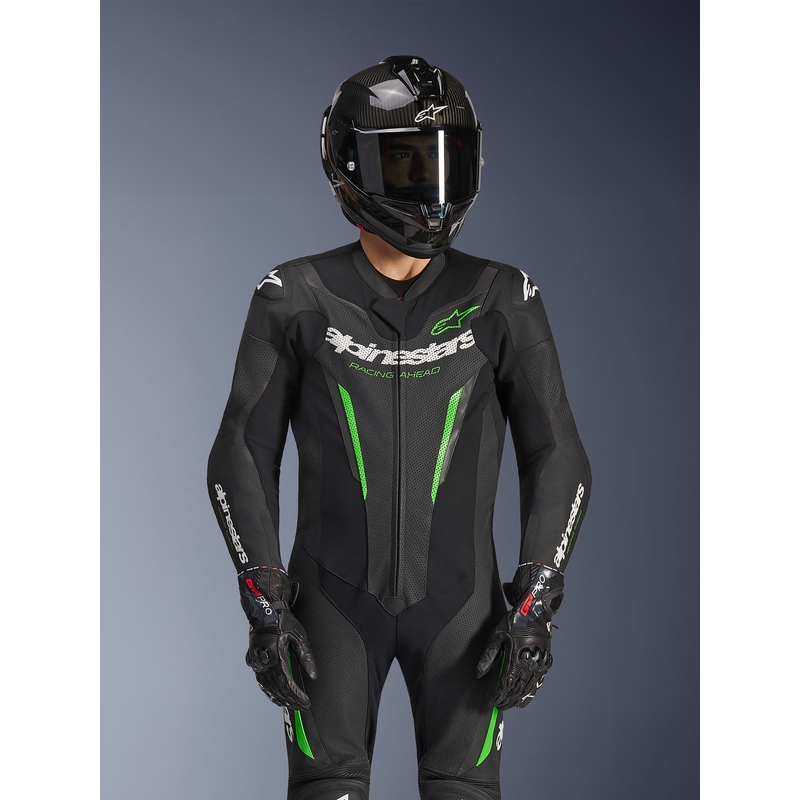 Jednodílná kombinéza na motorku Alpinestars GP FORCE V2 černo-zelená