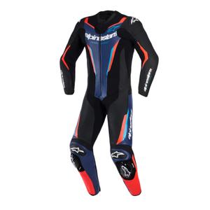 Jednodílná kombinéza na motorku Alpinestars GP FORCE V2 černo-modro-fluo červená-
