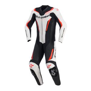 Jednodílná kombinéza na motorku Alpinestars GP FORCE V2 bílo-černo-fluo červená