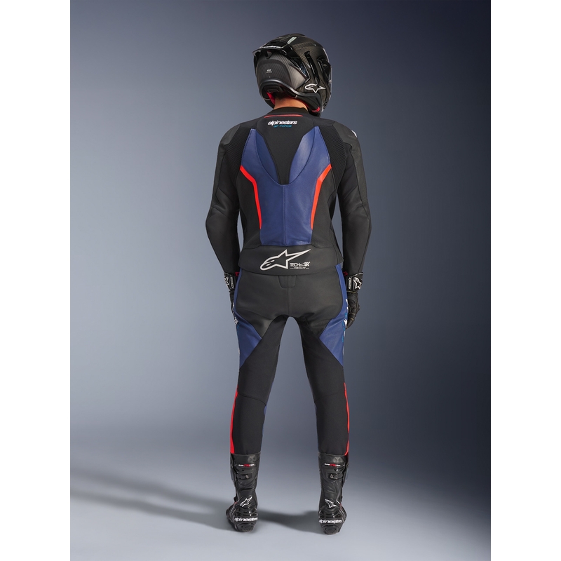 Dvoudílná kombinéza na motorku Alpinestars GP Force V2 černo-modro-fluo červená