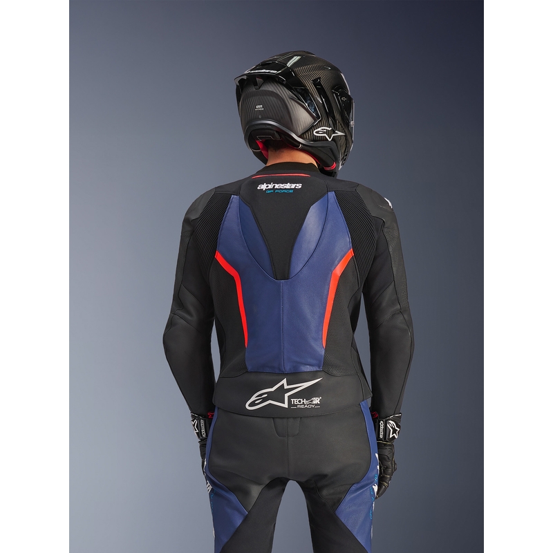 Dvoudílná kombinéza na motorku Alpinestars GP Force V2 černo-modro-fluo červená