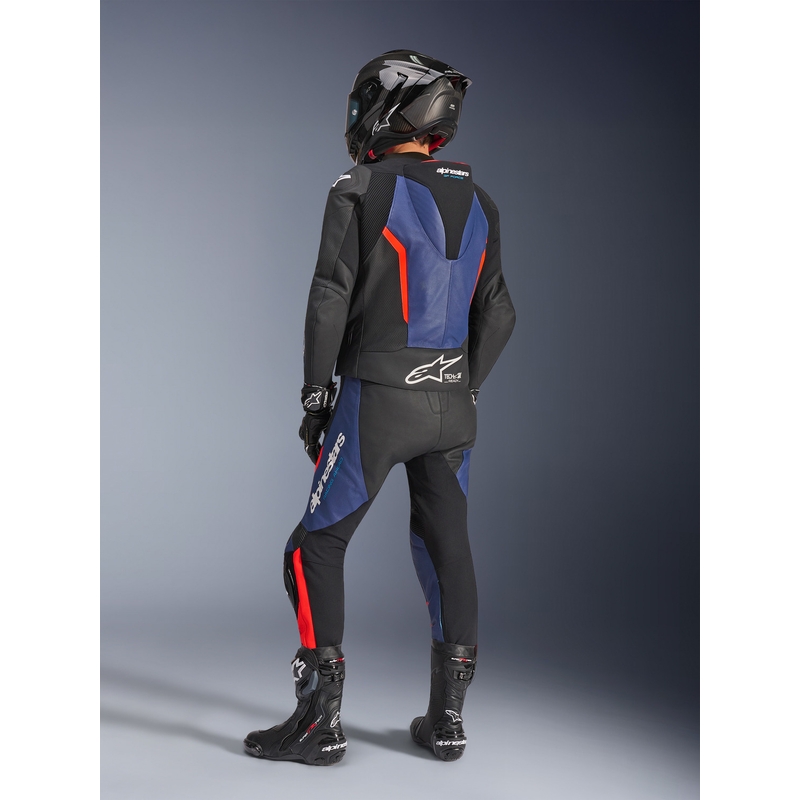 Dvoudílná kombinéza na motorku Alpinestars GP Force V2 černo-modro-fluo červená