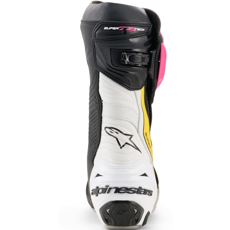 Boty na motorku Alpinestars Supertech R černo-bílo-růžovo-žluté