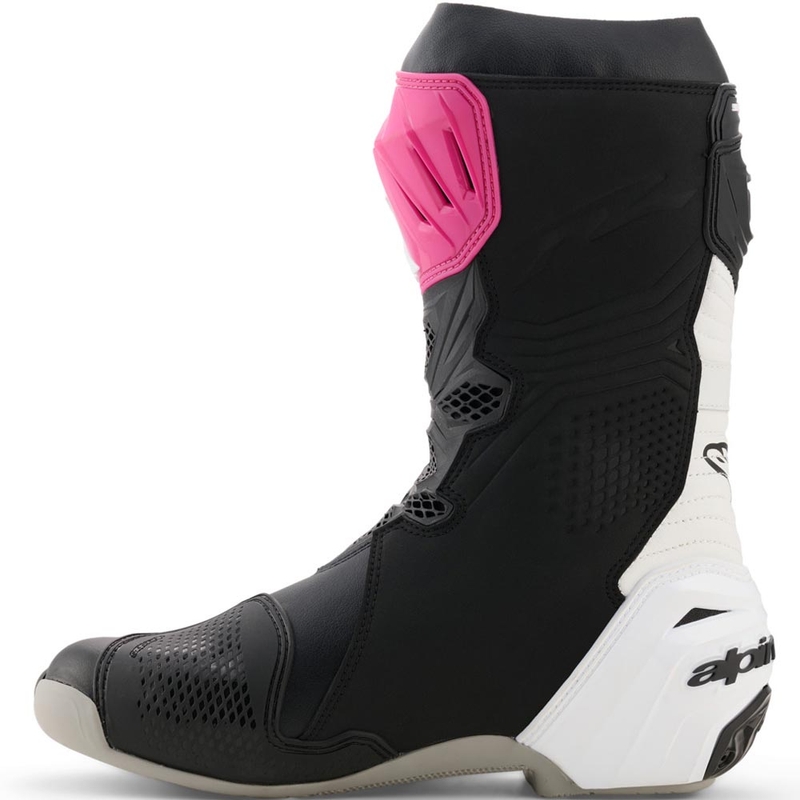 Boty na motorku Alpinestars Supertech R černo-bílo-růžovo-žluté