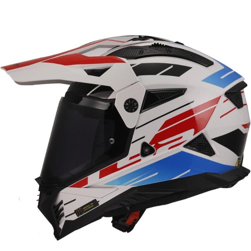 Enduro helma na motorku LS2 MX702 PIONEER II NAMIB bílo-modro-červená