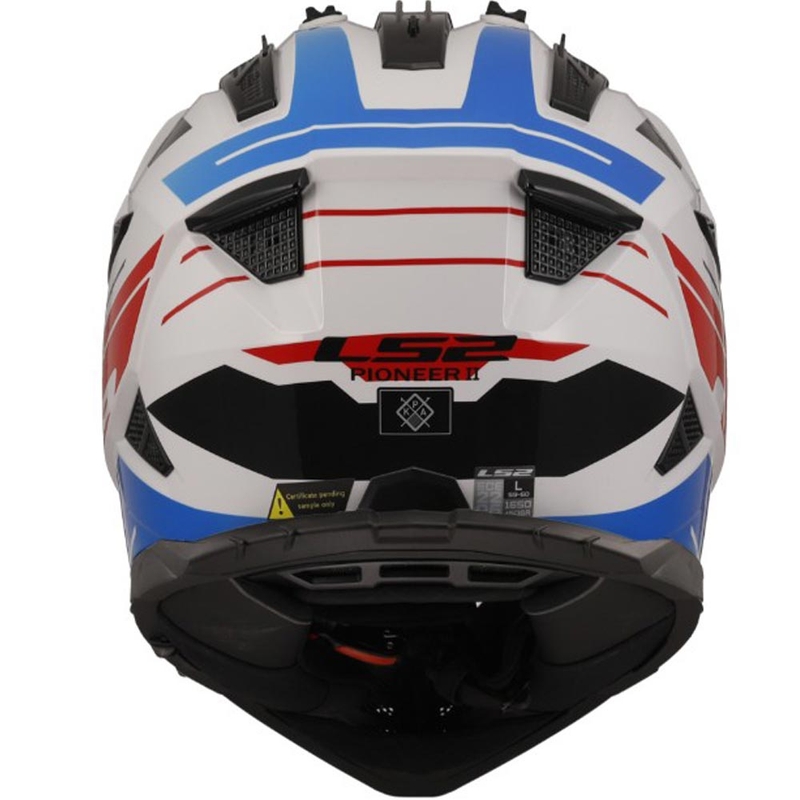 Enduro helma na motorku LS2 MX702 PIONEER II NAMIB bílo-modro-červená