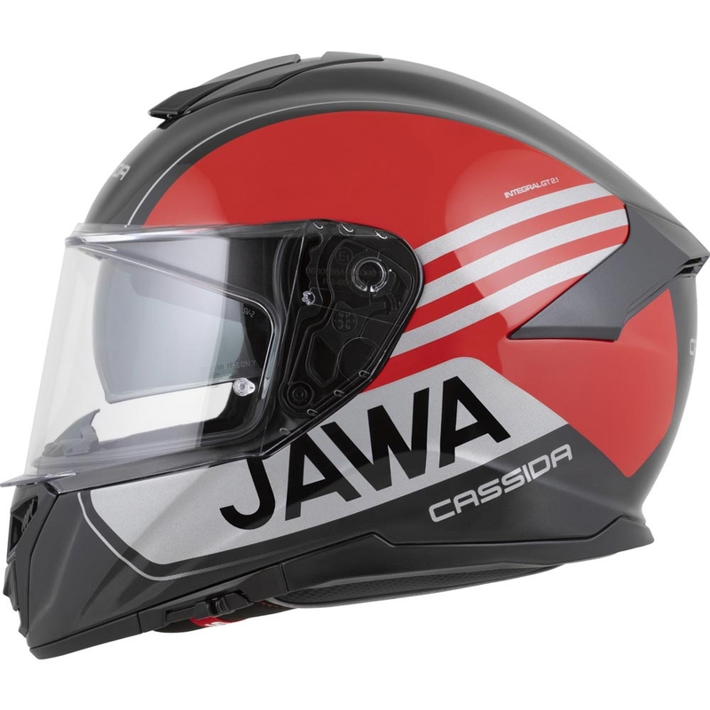 Integrální helma na motorku Cassida Integral GT 2.1 Jawa Sport černo-perleťově červeno-stříbrná