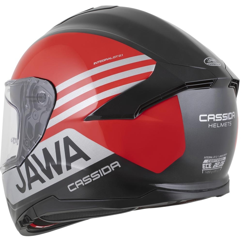 Integrální helma na motorku Cassida Integral GT 2.1 Jawa Sport černo-perleťově červeno-stříbrná