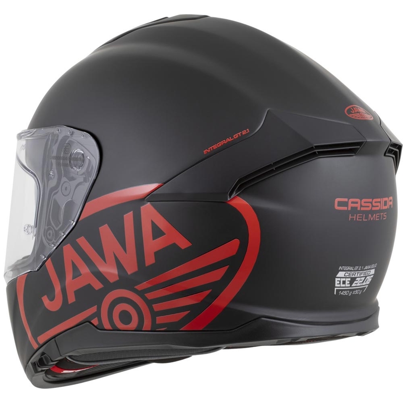 Integrální helma na motorku Cassida Integral GT 2.1 Jawa Solid matná černo-lesklá červená