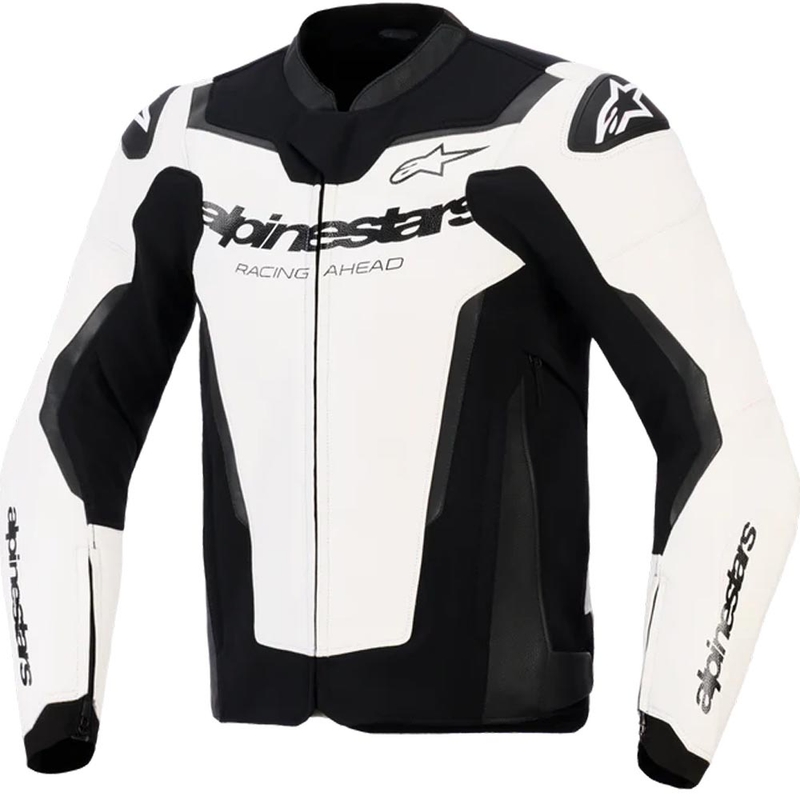 Kožená bunda na motorku Alpinestars GP Force V2 bílo-černá