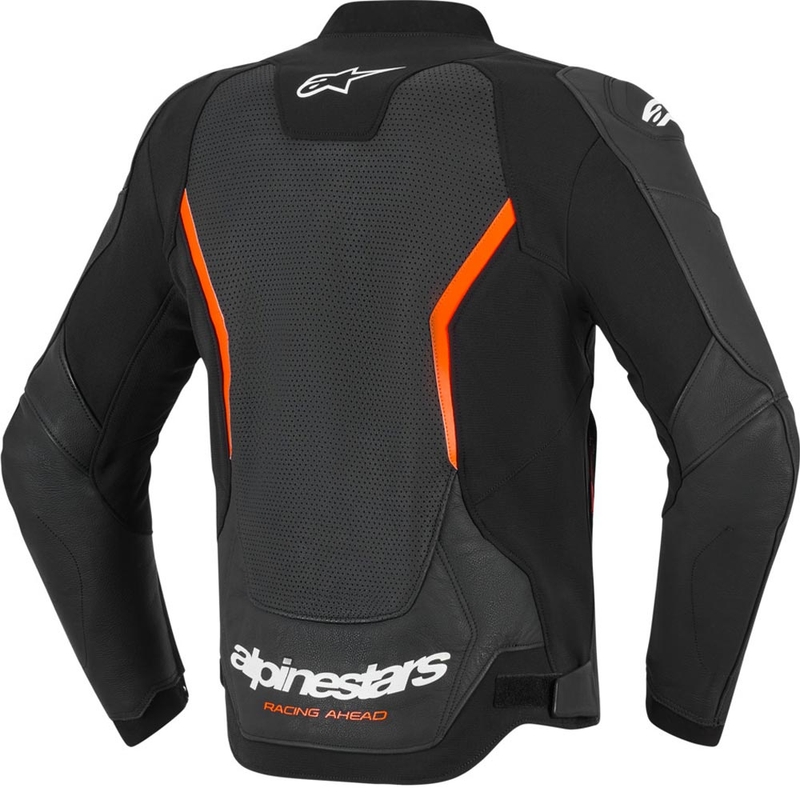 Kožená bunda na motorku Alpinestars GP Force V2 Airflow černo-fluo červeno-bílá