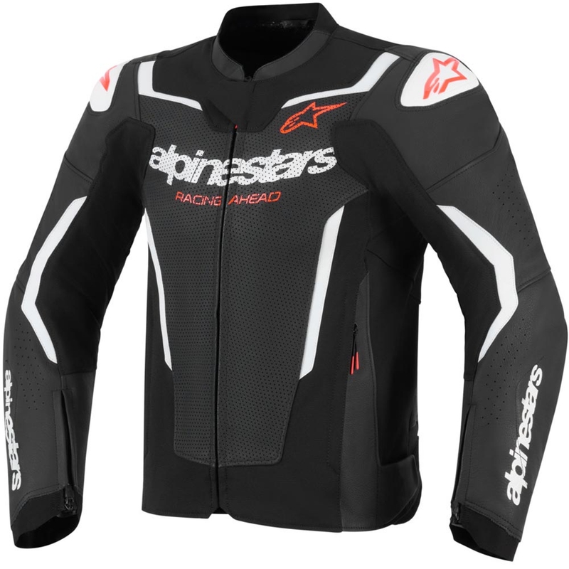 Kožená bunda na motorku Alpinestars GP Force V2 Airflow černo-bílá