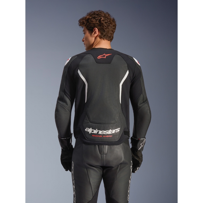 Kožená bunda na motorku Alpinestars GP Force V2 Airflow černo-bílá